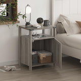 Fameill Nightstands Set of 2, Night Stand with Charging Station, Bed Side Table with Storage Cabinet, Farmhouse End Table for Living Room with USB Ports and Outlets, Gray Fameill