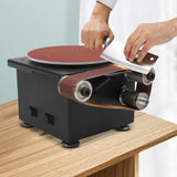 Mini Belt Disc Sander, 6-Inch Sanding Disc and 1.2 x 15-Inch Sanding Belts for Wood Metal Stone Grinding, 8500RPM Small Spindle Sander Machine With 7 MooneHived