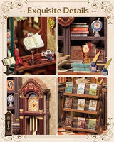 CUTEBEE Book Nook Kit, DIY Miniature House Kits for Adult and Teens, Bookend Diorama with LED, 3D Wooden Puzzle, Mini Booknook Bookshelf Insert Decor, Crafts Hobbies Gifts for Adults（Owl Bookstore