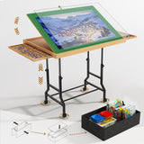 upvercy 4-in-1 Adjustable & Tilting & Rolling & Storage Puzzle Table with 2 Large Drawers, 1500 Piece Puzzle Board with Legs, Cover, Fabric Drawer- 34" x 26" Puzzle Table for Adults & Enthusiasts upvercy