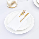 Wolkemer Set of 4 White Cloth Napkins 17 x 17 Inches Solid Washable Polyester Dinner Napkins with Hemmed Edges for Dinners Parties Weddings Banquets Events Table Decoration Wolkemer