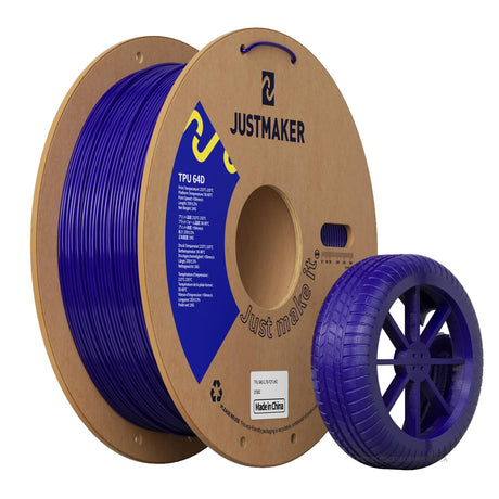 JUSTMAKER TPU 64D 3D Printer Filament, Flexible Materials with Superior Performance, Upgrade Cardboard Spool, 1kg, Dimensional Accuracy +/-0.05mm, 1.75mm， Flower Cyanine JUSTMAKER