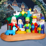 Christmas Inflatables Outdoor Nativity Scene - Inflatable Christmas Blow Up Yard Decorations Nativity Sets with LED Lights Outdoor Indoor Holiday Party Lawn Yard Decor Afirst