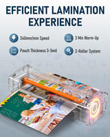 Qfun Small Laminator Machine with 20 Laminating Sheets 9 Inch Personal Laminator for Teachers Laminate Machine, 12 in 1 Cold Thermal Mini Laminating Machine, Home Office Paper Card Lamination Machine Qfun