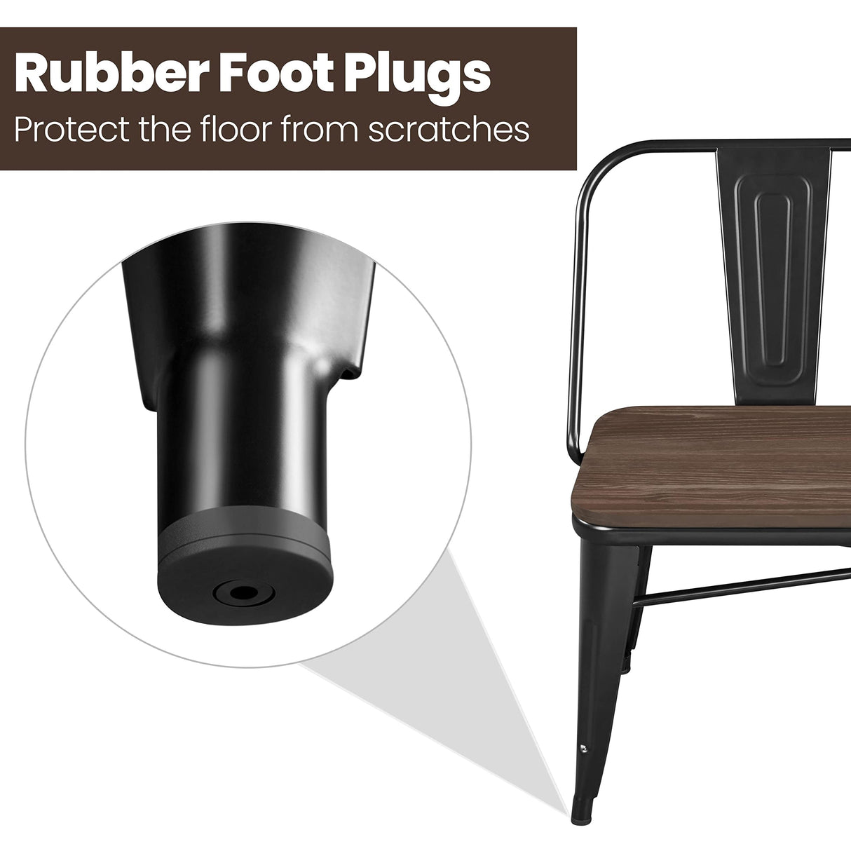 Yaheetech Industrial Metal Bench Mid-Century 3 Person Chair Dining Room Long Farmhouse Bench with Wood Seat,Removable Backrest,Black Yaheetech