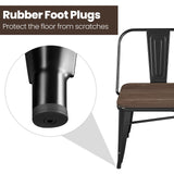 Yaheetech Industrial Metal Bench Mid-Century 3 Person Chair Dining Room Long Farmhouse Bench with Wood Seat,Removable Backrest,Black Yaheetech