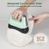 Gimify Hat Press Machine, 3 Heating Levels Mini Heat Press with 6.3"x3.4" Ceramic-Coated Heat Plate, Curved with Safety Base & Auto-Off, Portable Black-Green Gimify