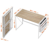 SOROGRA Folding Desk, Small Foldable Desk 39.4 Inch for Small Space, Computer Table Home Office Writing Desk with Storage Bag Headphone Hook, Easy Assembly, Oak SOROGRA