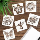 60 Pcs Flower Painting Stencils Reusable Flower Stencils for Painting on Wood Rocks Canvas Fabric Glass Pottery 3x3 Inch CH HAICHENG