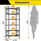 GIOTORENT 6-Wire Garage Shelving Storage Shelves, Metal Shelving Unit Pantry Rack, Kitchen Storage Adjustable Shelf 900Lbs Capacity for Laundry Kitchen Bathroom Organizer(Black) GIOTORENT