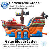 TentandTable Inflatable Bounce House with Slide for Kids 5-12 Large - Commercial Grade Bouncy House for Adults - Jump House, Includes Electric Air Blower - 19' L x 15' W x 14' H - Pirate Ship TentandTable