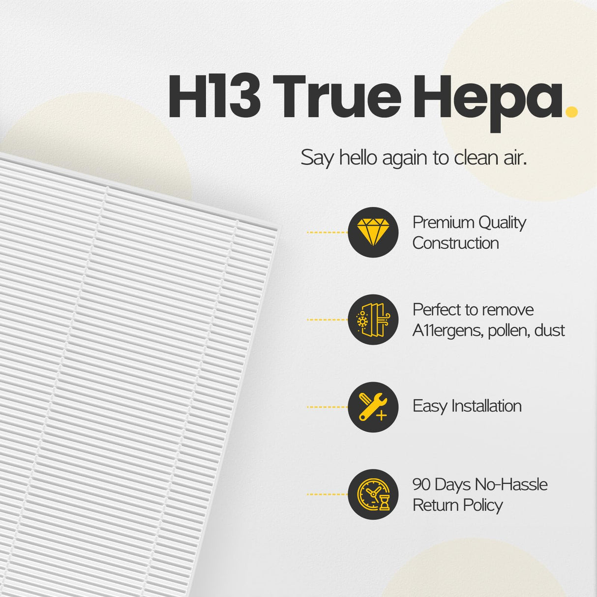 HPA300 True HEPA Filter Replacement Compatible with Honeywell Air Purifier HPA300 Series, HPA300, HPA304, HPA8350, HPA300VP, HPA3300b, HPA5300 isinlive