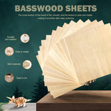 12 Pack 12"x12"Basswood Sheets 1/16",1.5mm Basswood for Laser Cutting,Craft Wood,Unfinished Wood,1.5mm Plywood for Laser Cutting,Wood for Laser Cutting and Engraving,1/16 Plywood for Laser Cutting QSJQllo