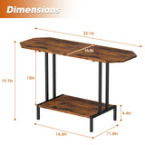 NOVIMANGO Rustic Coffee Table 2-Tier Wood Tea Table Coffee Tables for Living Room Industrial Rectangle Coffee Table for Large or Small Spaces Center Table with Storage Shelf, Brown NOVIMANGO