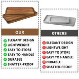 Wooden Serving Platter, 11.8 x 5.1 Inch, Set of 3, Acacia Wood Tray, Perfect for Serving Charcuterie, Desserts, Dips, Sushi, Parties, Family Gatherings, Weddings, and Home Decor, by GNIEMCKIN. GNIEMCKIN