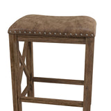 Hillsdale Furniture Willow Bend Stationary Backless Counter Height Stools, Set of 2, Antique Brown Walnut Hillsdale