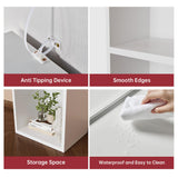 oneinmil 71.5" Tall Narrow Bookshelf, 6-Tier Cube Display Rack, Modern Corner Bookshelf with Storage Space, CD Storage Cabinet for Home Office (White 1 Pack, 6-Tier) oneinmil