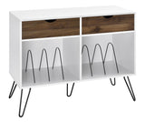 Novogratz Concord Turntable Stand with Drawers, White Novogratz
