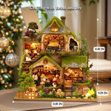 RHZN Miniature House Kit, Dollhouse Kit, Miniature Kit, DIY Mini House Building Kit for Adult Teen, Forest Adventure RHZN