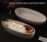 Wehous Silicone Mold Oval Bowl Resin Candle Boat Jar Epoxy Resin Storage Tray Container DIY Succulent Planter Cement Art Craft Jewelry Trinket Candy Holder Decor Wehous