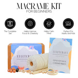 CULETCRAFT Macrame Kit for Beginners 153pc, 15 Projects Book, 164yd Cotton Macrame Cord, Wooden Beads & Sticks, Wooden & Metal Rings, Gift Box, Book & Accessories, Perfect Macrame Starter Kit CULETCRAFT