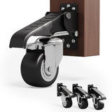 Workbench Stepdown Caster, 600 Lbs Casters Wheels Set of 4 Heavy Duty Steel, 2.5" All Steel Construction Urethane Wheel with Screws & Screwdriver DOZAWA