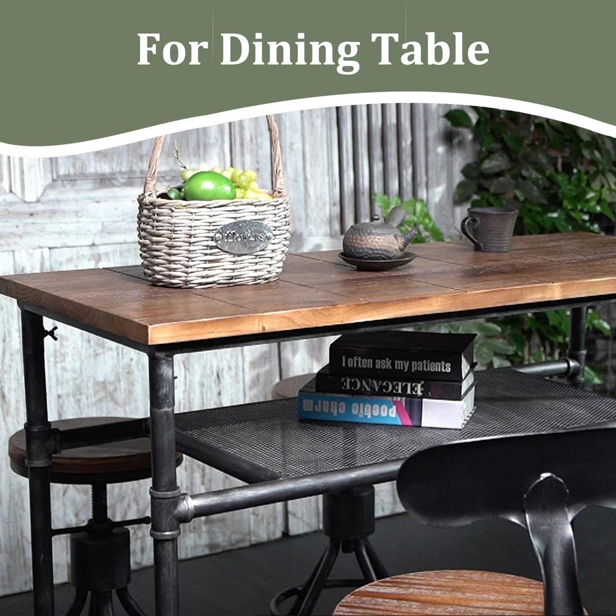 LOKKHAN Set of 2 Rustic Industrial Bar Stool-24-30 Tall Adjustable Metal Swivel Wooden Top Barstools-Counter Height Bar Height-Vintage Farmhouse Kitchen Breakfast Cafe Stool-with Backrest LOKKHAN