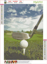 MaiYiYi Golf Diamond Painting by Numbers, 5D Full Round Drill Play Golf Diamond Painting Cross Stitch Kit, Golf Competition Diamond Painting Set for Adult Home Wall Art Decor (30X40 CM) MaiYiYi