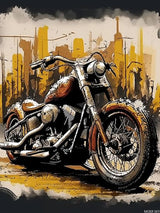 MOER SKY Urban Retro Motorcycle Diamond Painting Kits for Adults, Car 5D DIY Diamond Art Kits Full Drill Diamond for Gift Wall Decor Gem Arts 12x16Inch MOER SKY