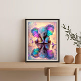 EIBEILI 5D Elephant Diamond Art Kits for Adults Beginners,DIY Butterfly Full Round Drill Diamond Painting Kits,Diamonds Dot Gem Art Crystal Easy Home Wall Decor 12x16inch EIBEILI