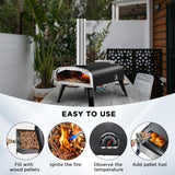 aidpiza Pizza Oven Outdoor 12" Wood Fired Pizza Ovens Pellet Pizza Stove for outside, Portable Stainless Steel Pizza Oven for Backyard Pizza Oven aidpiza