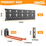 TORACK Garden Tool Organizer Wall Mount, Garage Folding Chair Storage Rack, Tools Rack for Shovels, Rakes, Broom, Ladders, Hooks for Keyhole Style Shelving Unit TORACK