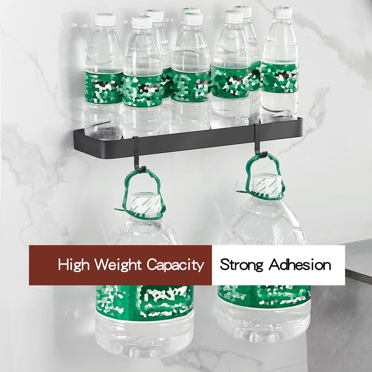 VOLPONE Bathroom Shelves Wall Mounted Glass Shelf for Floating Shelf Tempered Glass Shelves 2 Tier Bathroom Wall Organizer(Black) VOLPONE