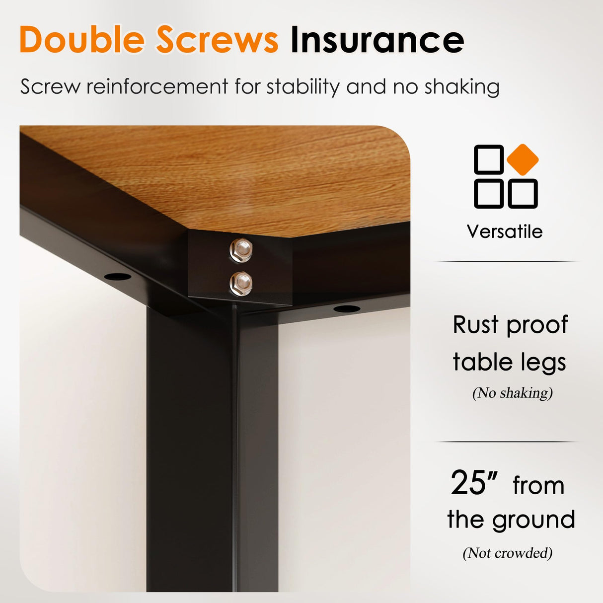 DlandHome 63 inches X-Large Computer Desk, Composite Wood Board, Decent and Steady Home Office Desk/Workstation/Table, BS1-160TB Teak and Black Legs, 1 Pack DlandHome