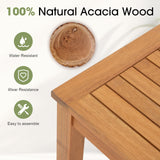 OC Orange-Casual 51" Acacia Wood Outdoor Bench, Backless Patio Dining Bench with Slatted Seat for Garden, Poolside & Entryway OC Orange-Casual