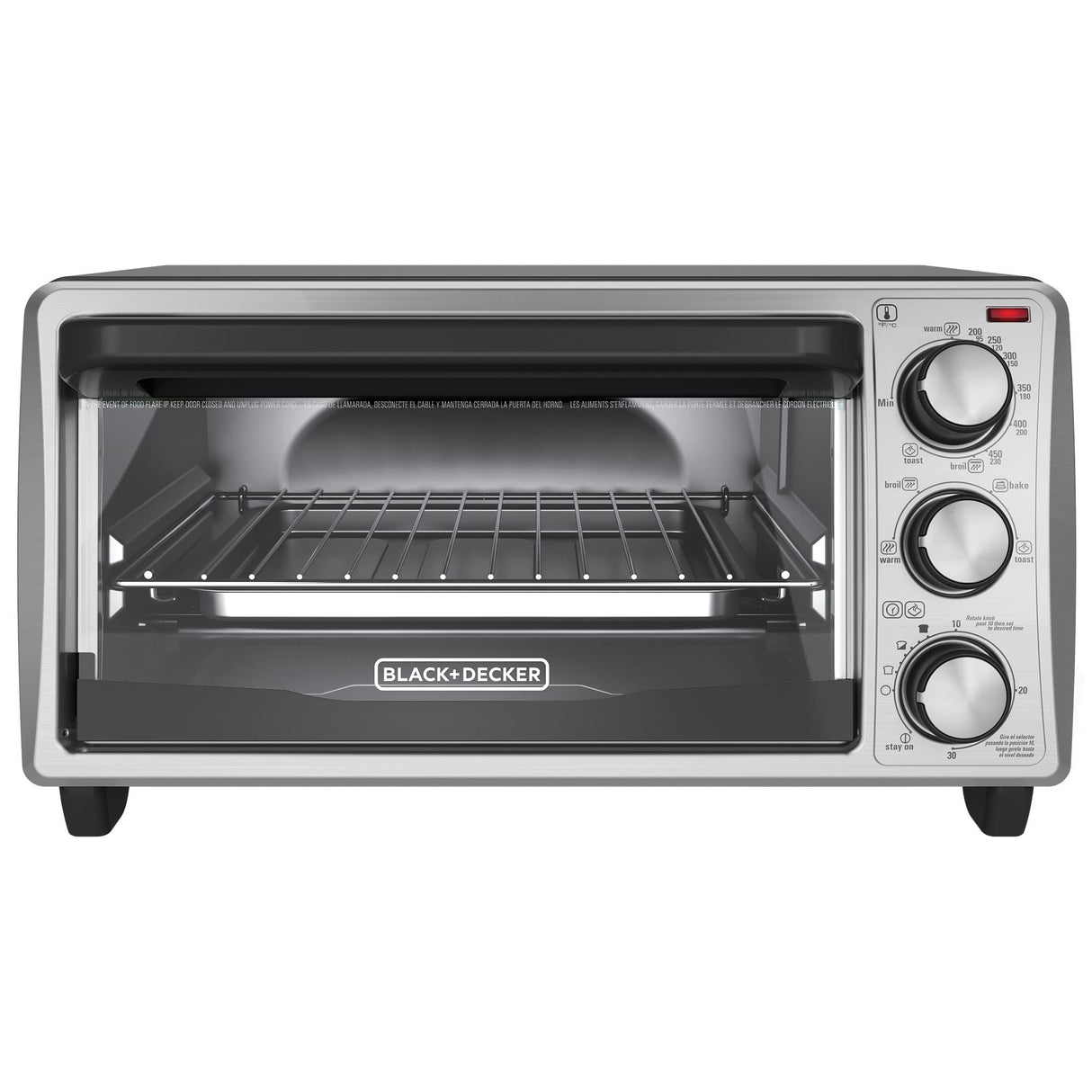 BLACK+DECKER 4-Slice Toaster Oven, Even Toast Technology, Fits a 9" Pizza, Black BLACK+DECKER
