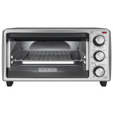 BLACK+DECKER 4-Slice Toaster Oven, Even Toast Technology, Fits a 9" Pizza, Black BLACK+DECKER