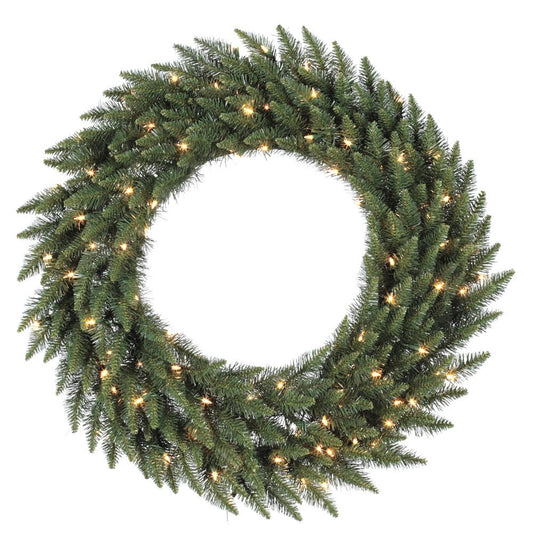 Vickerman Pre-lit Camdon Fir Artificial Wreath with 200 Warm White LED Lights, 48 Inch (A861049LED)