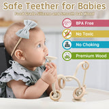 Baby Sensory Teething Chew High Chair Suction Toys for Infant Toddlers 6 12 18 24 Months, Food Grade Silicone Teether with Oak Loop Montessori Educational Baby Bath Toy Gifts (Beige) AiTuiTui