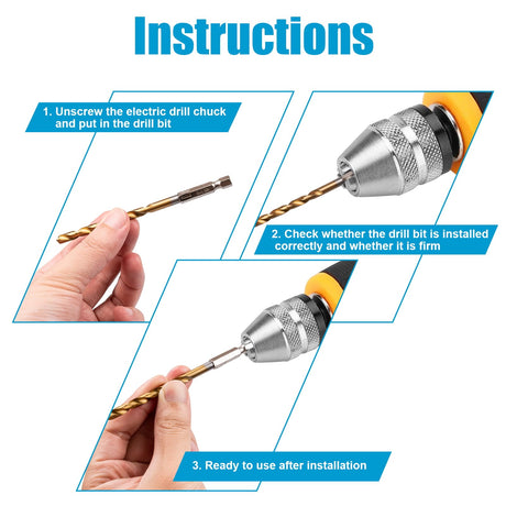 AUYAARS 19 PCS Hex Shank Drill Bit Set, 1/16"-1/4" HSS Titanium Coated Twist Bits for Metal Wood Plastic, 4241 High Speed Steel Small Quick Change Drill Bits with Holder AUYAARS