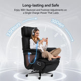 OKUP M78 Dual Motor Electric Executive Office Chair with Heat Massage Ventilation, 180° Lay-Flat Reclining Office Chair with Footrest, Adjustable Headrest, Electric Lumbar Support (Black) OKUP