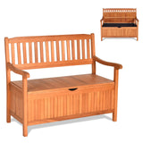 Toolsempire Outdoor Storage Bench, Wooden Bench with Storage, Removable Lining & Portable Handles, Patio Storage Bench Deck Bench for Outdoor, Garden, Balcony & Porch Toolsempire