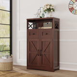 Dark Brown Storage Cabinet with Drawers and Shelves, Standing Kitchen Pantry Cabinet, Floor Storage Cabinet Hutch Cupboard, Coffee Bar Cabinet Station for Dining Living Room Home Office Befrases