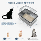 8" Deep Stainless Steel Litter Box with Lid, Top Entry Cat Litter Box for Dog-Proof, Enclosed Cat Litter Pan with Footboard, Odor Control, Anti-Leakage, Non-Sticky, Easy Cleaning (Charcoal Gray) suzzipaws