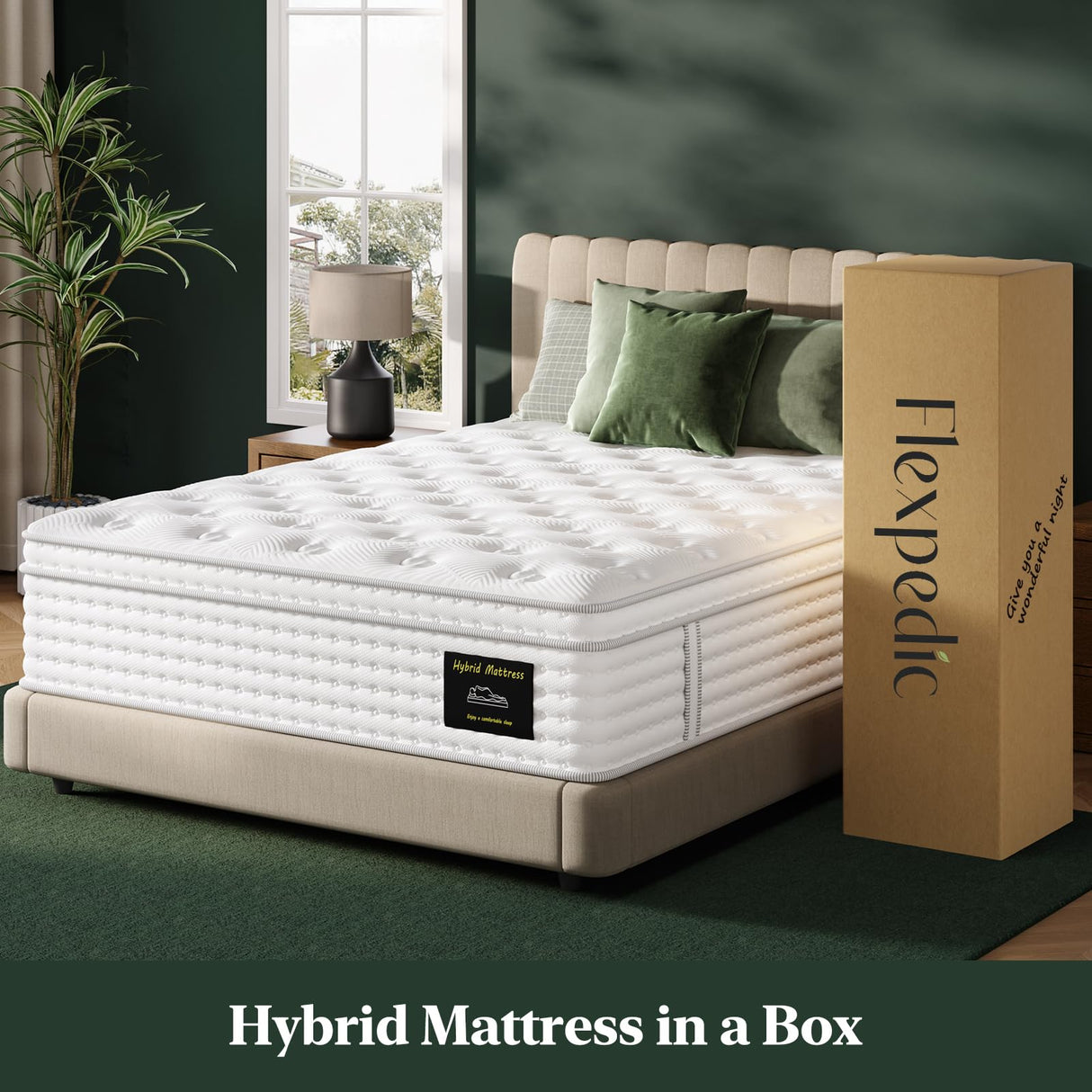 King Mattress, 14-Inch Luxury Hybrid Mattress, Fiberglass-Free Mattress in a Box with Gel-infused Memory Foam, Individual Pocket Spring for Motion Isolation-Edge Support,CertiPUR-US,10-Year Warranty FP FLEXPEDIC