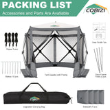 COBIZI 10x10ft Pop up Gazebo Screen House for Camping, Pop-up Camping Canopy Tent with Sidewalls,Portable Outdoor Quick-Set Hub Tent with Carrying Bag&Ground Stakes,Gray(Upgraded 2.0) COBIZI