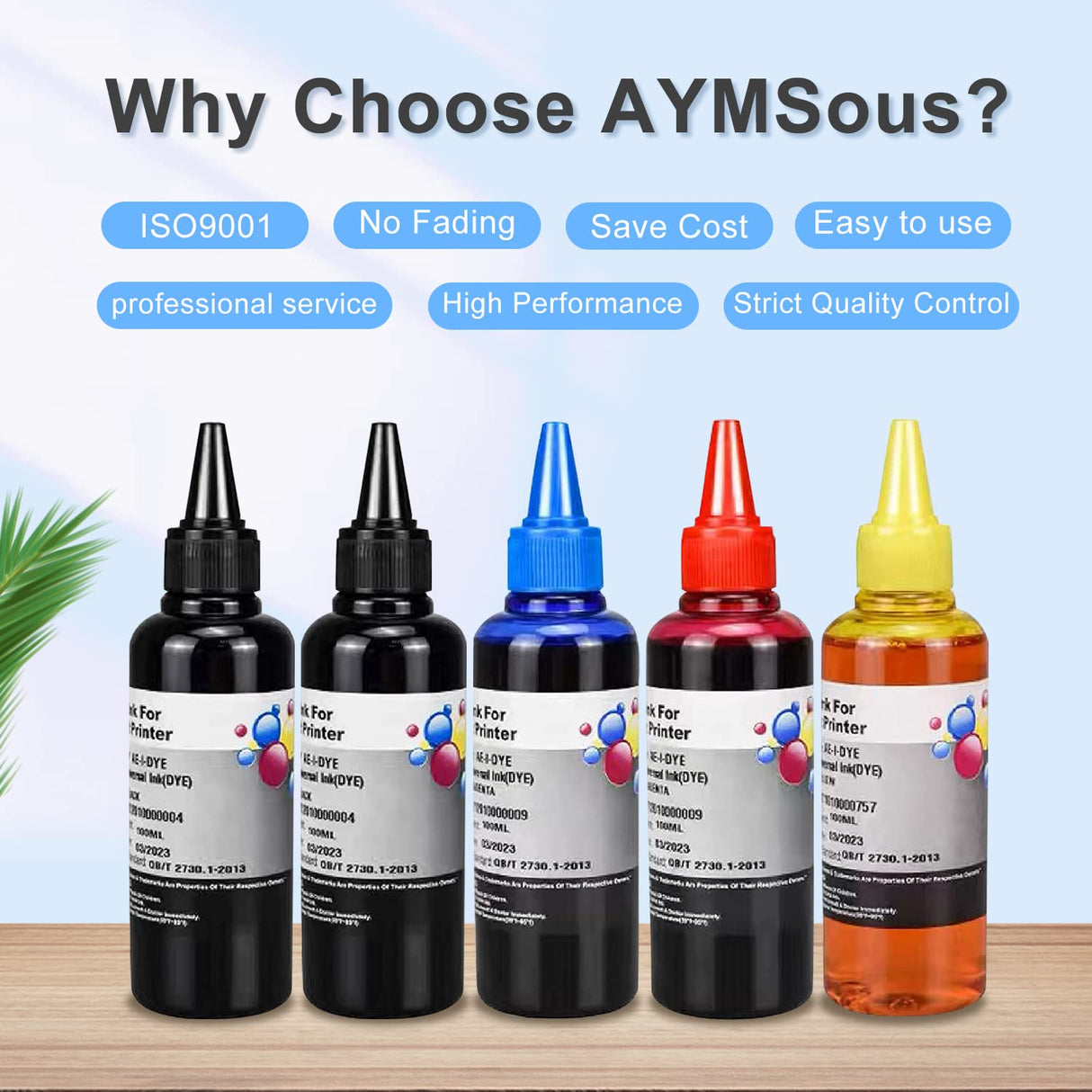 AYMSous Ink Refill Kit for Canon 250 251 270 271 280 281 1200 2200 PG240 CL241 PG245 CL246 PG210 Refillable Ink Cartridge, CIS CISS System with 5 Syringes(5x100ML 1BK, 1PBK, 1C, 1M, 1Y) AYMSous