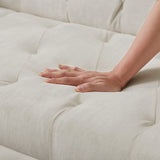 72"Modern Velvet Sofa Bed Futon,Convertible Folding Sleeper Couches with 3 Adjustable Backrests,Tufted Recliner Love Seat with Golden Chrome Legs for Living Room Apartment Home Office (Beige) Anwick