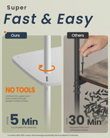 SONGMICS HOME Side Table, 3-Tier Nightstand with Storage, End Table with Fabric Basket, for Bedroom, Living Room, Steel Frame, Superfast Toolless Assembly, Modern, Snow White ULET286W01 SONGMICS HOME