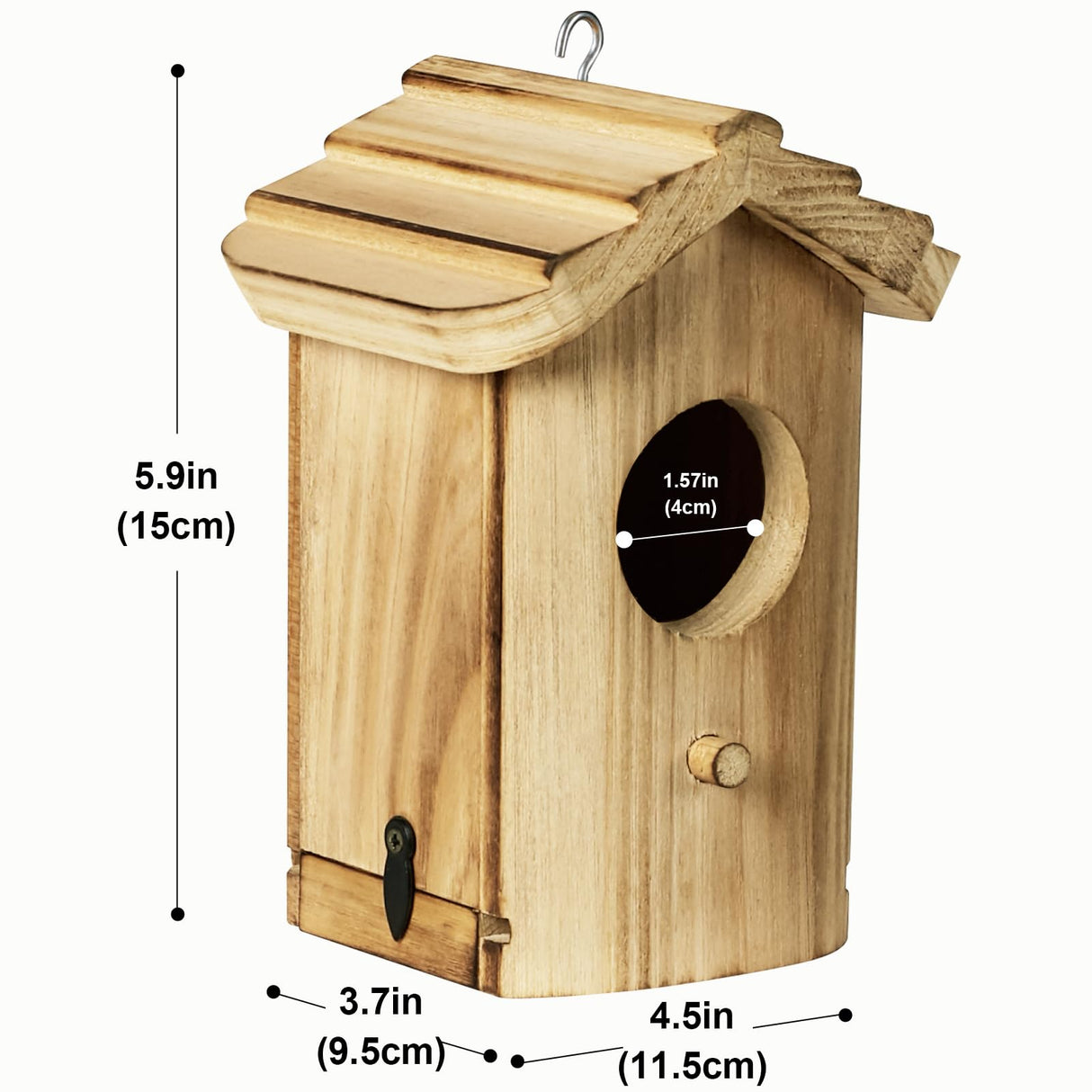 CLACKIBUKVYZ Hummingbird House,Wooden Birdhouse,Hummingbird Nest,Small Bird Houses for Outside,Outdoor Hanging Hummingbird House with Pole for Bluebird,Hummingbird,Finch,Cardinals CLACKIBUKVYZ